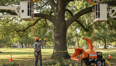 Cambridge, MA arborist treating diseased tree for fungal infection, rot, and decline
