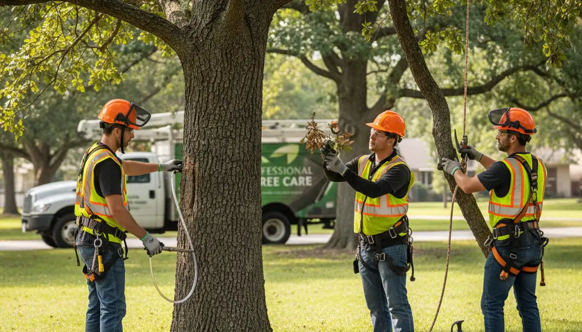 Cambridge, MA arborist treating diseased tree for fungal infection and decline