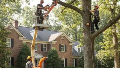 Tree service crew in Cambridge, MA providing professional tree removal and trimming services