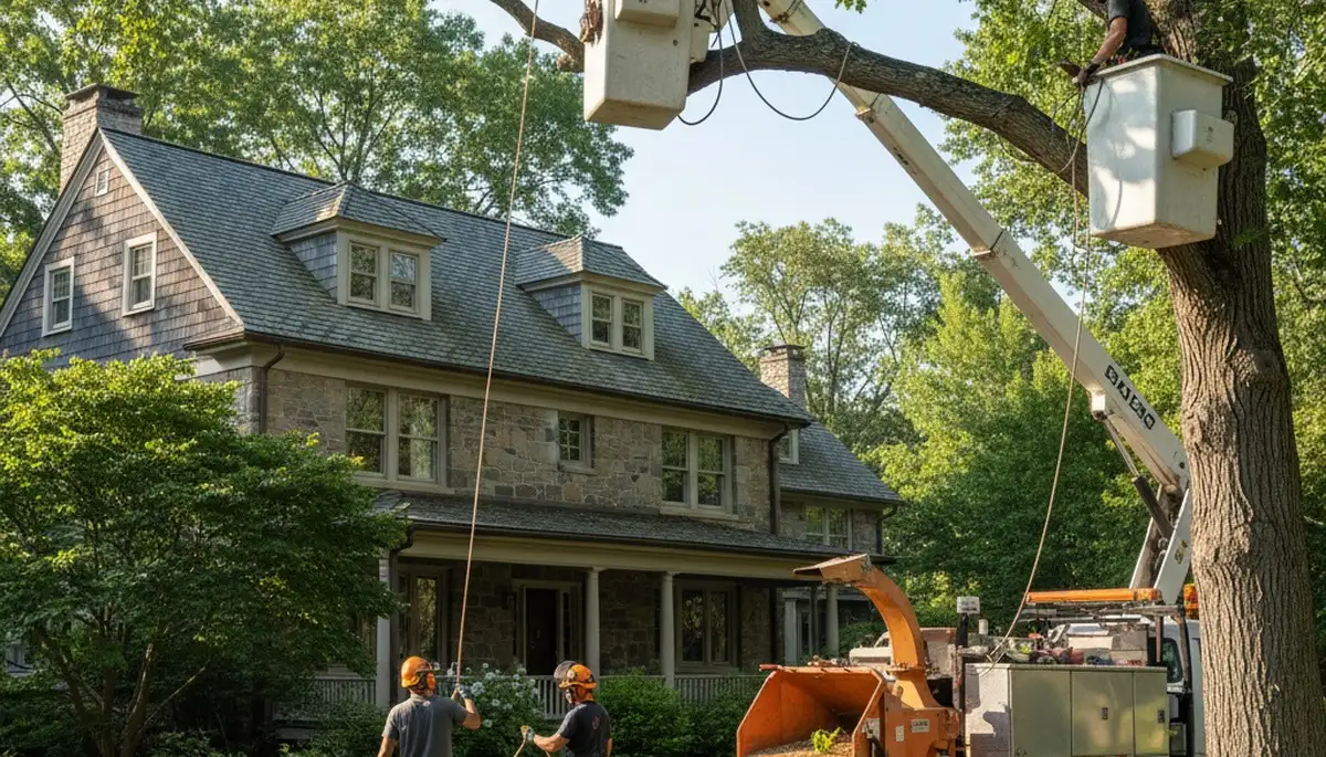 Tree service crew in Cambridge, MA providing professional tree removal and trimming services