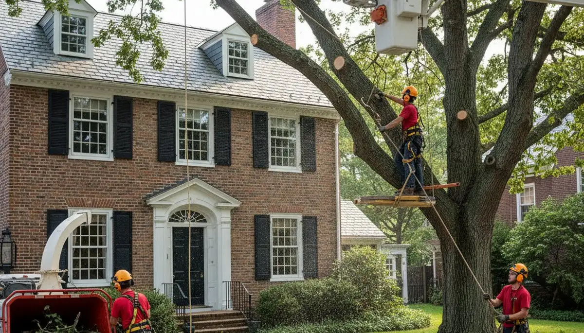Tree service crew in Cambridge, MA providing professional tree removal and trimming